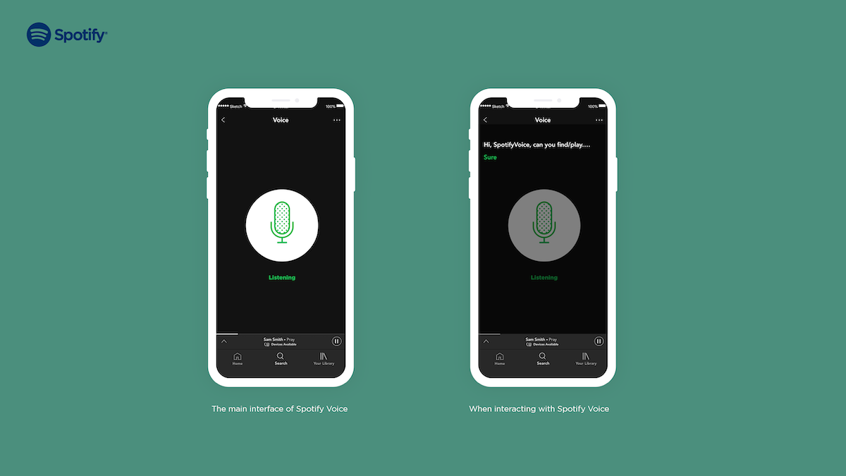 spotify voice mockup page